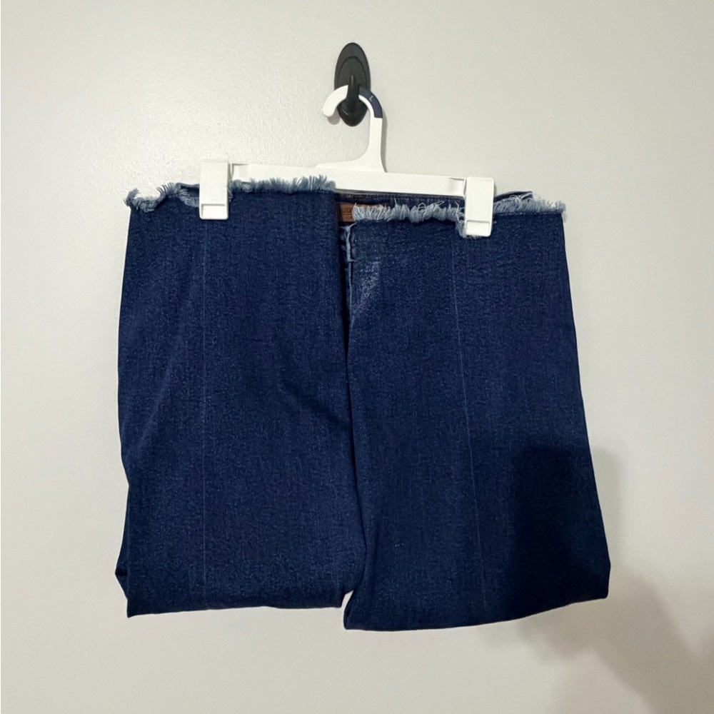 Judy Blue Dark Blue Wide Cropped Jeans